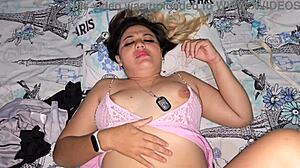 Blonde Latina FUCKED RAW Before Bed In Tight Pajamas!