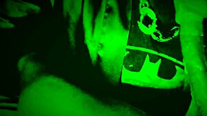 bbw ebony deepthroats huge cock night vision wet cosplay blowjob!