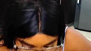 Petite Colombian beauty hammered hard in amateur model casting creampie