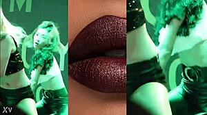 china girl sways seductively in tight leather pants