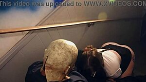 thick horny teen slut with glasses fucks tight wet pussy on halloween monster at door