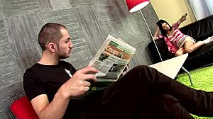 Brunette beauty takes big cock doggy style loving every deep pound inside her