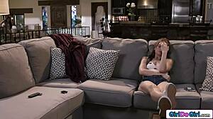 stepdaughter accidentally vibrates busty stepmom pussy to orgasm