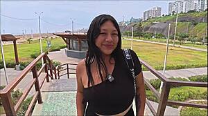 curvy peruvian bbw with blue eyes fingered then fucked hard right on the beach shore