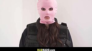 Huge Tits and Booty Masked Slut Seduces Stud for Massive Cock Ride!