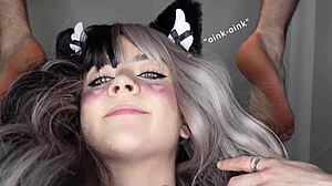 that nerdy gamer girl turns into a strapon femdom master fucking guys hard