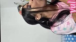 that horny stepmom sneaks up on her stepson for a hot swallow session after teasing in lingerie... mmm casero real vibes