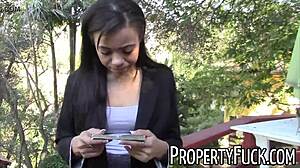 naughty young black agent tricked into outdoor pervert fuck