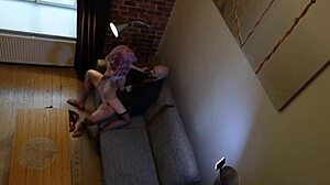 Couple tries strapon play in hotel