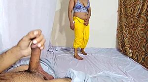 Curvy Indian girlfriend rides tall cock after workout moans hard
