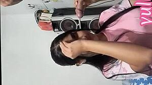 that horny stepmom sneaks up on her stepson for a hot swallow session after teasing in lingerie... mmm casero real vibes