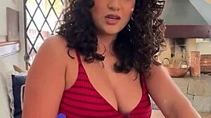 busty latina gives pov interview then gets close in doggy style