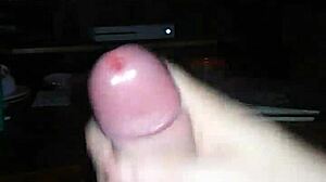 exploding with lust jerking off to hot tranny cumshot action