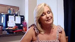 blonde housewife slut flashes her shaved pussy then gets fucked doggystyle after dirty talk and ripped clothes