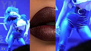 china girl sways seductively in tight leather pants