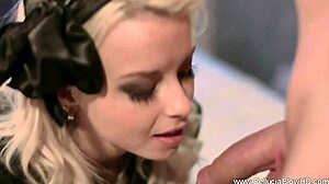 Blonde Milf Delivers Cfnm Facial Cumshot Handjob