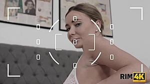 remarkable blonde chick poses before giving hot ass lick rimjob blowjob facial