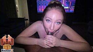 Hey slutty Canadian PAWG, suck that BBC during movie night and swallow my jizz!