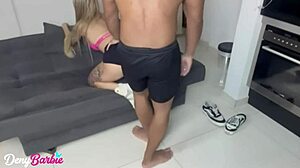 guy pounds hottest blonde bombshell straight from the gym