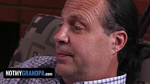 stepgrandpa rams monster cock deep in teen whore's ass for rough anal creampie