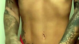 seductive lingerie clings tight as cream drips then dildo plunges deep anal