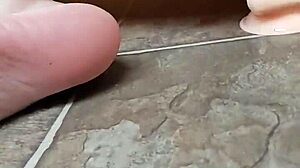 native american slut with huge tanned tits rides dildo hard!!