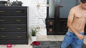 herda wisky spots a hung stranger and dives into avid reading turned steamy petite pounding session