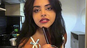 gordinha juliana coxta grinds fat ass on dildo pov chocolate cake orgasm