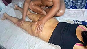 wow! desi indian bhabhi gets full nude oiled massage with juicy pussy fingering and huge tits play