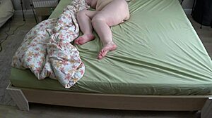 Watching my chubby wife relax in white panties before bed on home cam