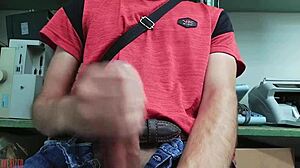 Skinny Amateur Masturbates Monster Cock At Desk This Time