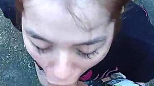 Brazilian blonde drops trou on street to suck that monster cock hard?