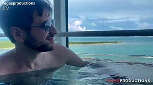 Pegas Productions Lili Cocksinhell gags on Dave March's monster cock outdoors