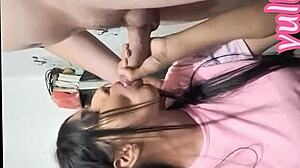 that horny stepmom sneaks up on her stepson for a hot swallow session after teasing in lingerie... mmm casero real vibes