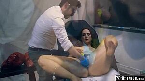 busty milf pussy fisted hard by doctor aiming for deep impregnation creampie