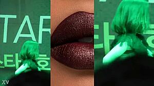 china girl sways seductively in tight leather pants