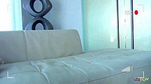 Tempting Blonde Scissors Brunette Lesbian with Big Fake Tits