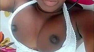 Mastermeat1's Seductive Homemade Ebony Blowjob Sequence Builds to Climax Two