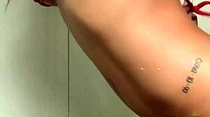 seductive lingerie clings tight as cream drips then dildo plunges deep anal
