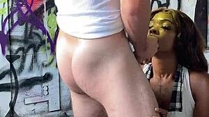 Ebony Schoolgirl Fucked in Warehouse. DirtyMoufPiece Rimjob Cumshot Facial