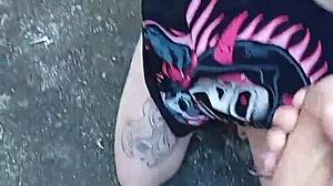 Brazilian blonde drops trou on street to suck that monster cock hard?