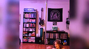 I'm stripping out of sexy black lingerie with my big tits rocking wild