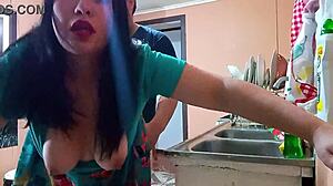 amateur couple, fucking hard in kitchen like horny animals?