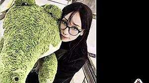 skinny latina teen amberzinha wins plush toy backstage then bends over for daddy's interracial doggystyle pounding on big ass