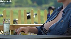 Big Saggy Tits Bounce Downblouse on Hiking Trail Exposure