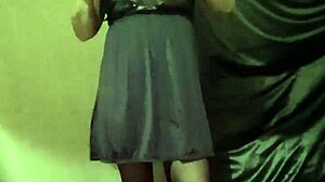 I'm your bound french maid slut stripping teasing with dildo in outdoor humiliation