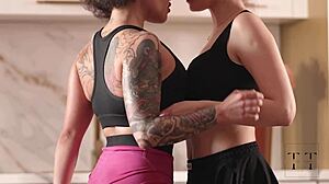 after workout petite ebony neighbors scissor lick pussies to orgasm full 4k sensual hd video