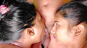 Petite Babes Share One Cock In Passionate Threesome Fuck