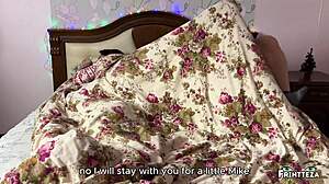 Stepson sneaks into stepmom's bed on Christmas 🎄 sharing taboo fun