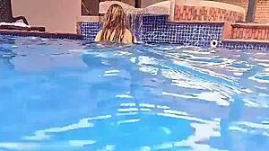 Hey check my amateur milf's huge ass fucked outdoors in water till cumshot